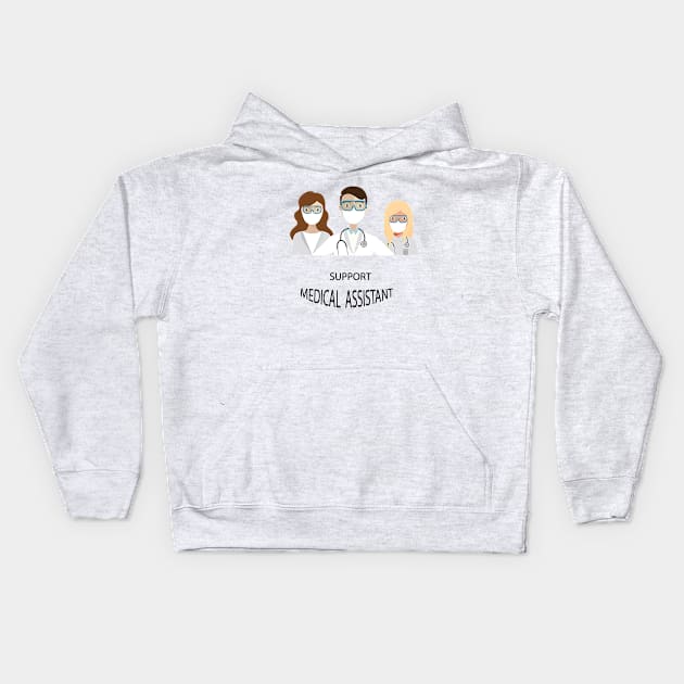 support medical assistant Kids Hoodie by simsim